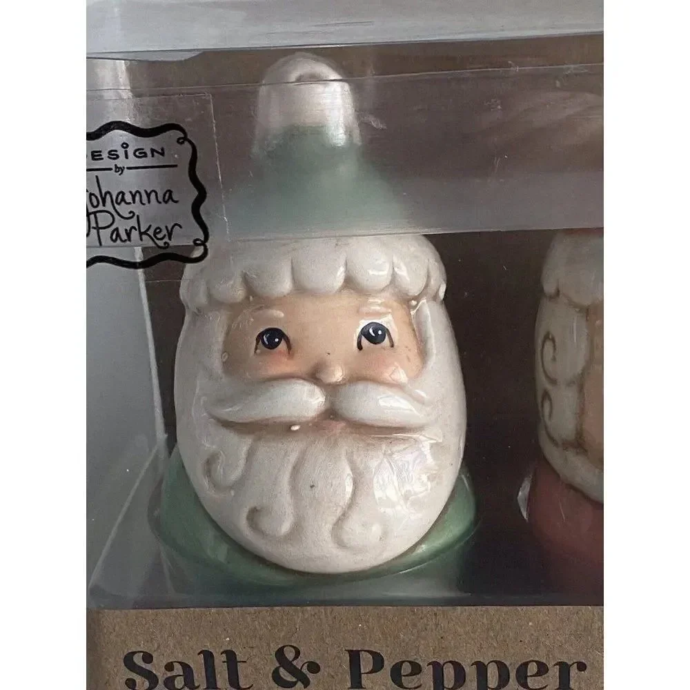 Johanna Parker Design Christmas  Mr & Mrs. Claus Santa Salt & Pepper Shakers New